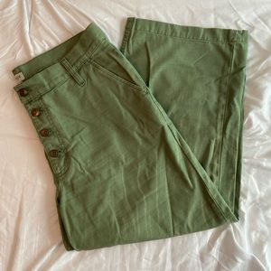 Green wide leg pant